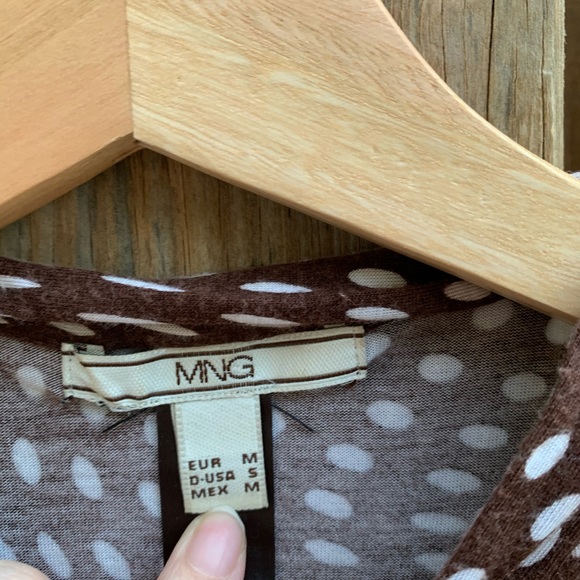 MNG Soft Knit Short Sleeve Patterned Blouse - Picture 6 of 8